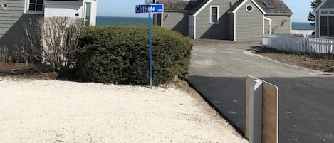 View from the patio on beach path.