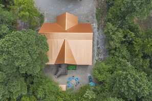 Aerial view of cabin