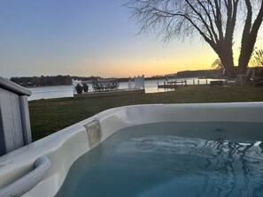 Sunsets in the hot tub. 