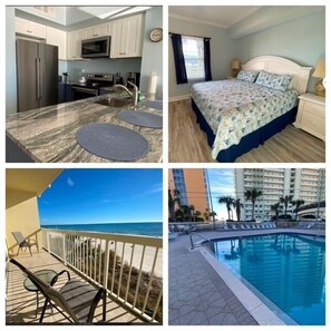 1 bedroom 2 bath beachfront PCB condo sleeps 6 with two pools and a hot tub