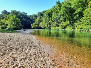 Gravel bar within walking distance (200 yards)