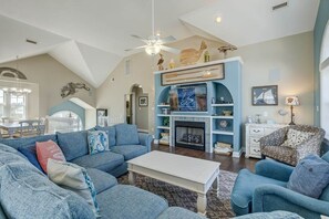 Top-Level Living Room with Deck Access