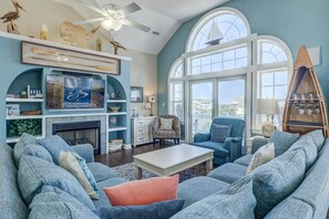 Top-Level Living Room with Deck Access