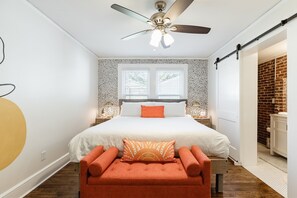 King bed in the master bedroom with ensuite.