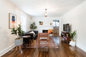 Amazing living room! Ask about our movie night packages!