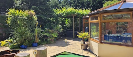 Large patio, showing the layout of the back of the property