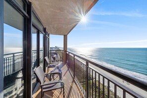 You can enjoy a great sunrise while having morning coffee on the private balcony