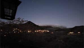 Early morning from the big deck, winter view of the Town of Jerome