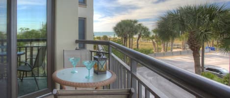 Private Covered Balcony with Partial Views of the Gulf of Mexico