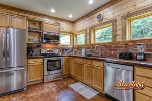 Kitchen Area The Creek House Cabin Rental