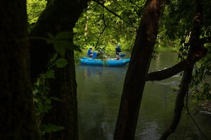 Anglers floating by