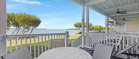 Back deck overlooking the Atlantic Ocean.