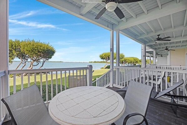 Back deck overlooking the Atlantic Ocean.