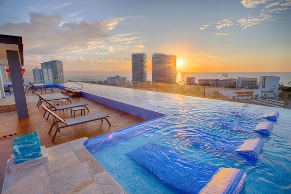 Watch stunning sunsets from the rooftop terrace