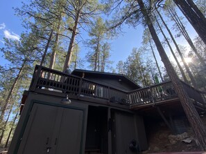 View of cabin from driveway 