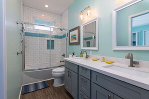 BRAND NEW remodeled bath.  His/Hers sinks, good shower pressure