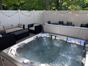 Brand new salt water hot tub in 2022.