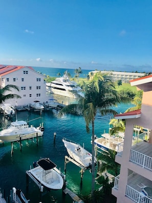 Condo's deck view towards ocean.