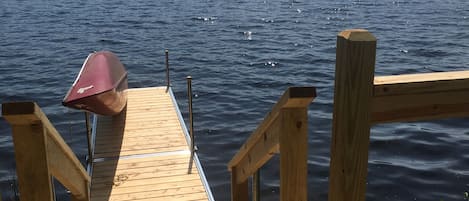 The view from your private dock. The canoe is provided. too!