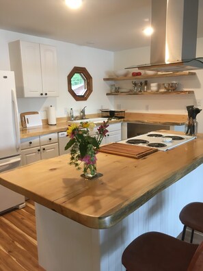 Barstools for two at the kitchen counter 