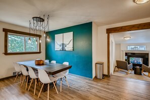 Main floor dining room with seating for 8.