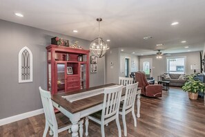 Dining area with living area in the background. Great open concept!