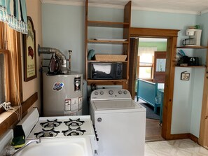 Washing machine, iron, knives, coffee pot