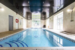 Indoor Heated Swimming Pool at Plas Cilybebyll Manor