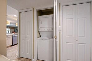 Pack light with a washer and dryer in the unit.