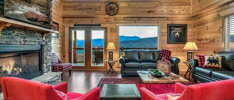 Gorgeous mountain views right from the kitchen, dinning room, and living room. 