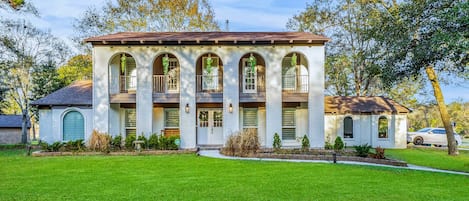 The dreamy white house is one of a kind in a nice and quiet neighborhood.