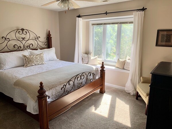 Main First Floor Bedroom (King bed). Toddler mattress located under bed.