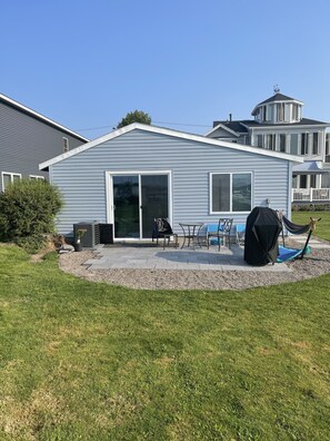 Back patio and yard