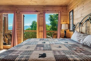 All bedrooms are ensuite and have stunning views of Mt LeConte. Every bedroom has a private covered deck, fireplace, private bathroom, 50" Smart 4K TV and a desk and chair.