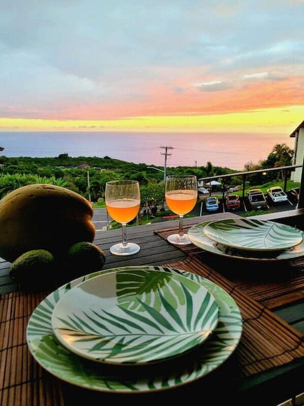 Amazing sunsets over the water from the private lanai