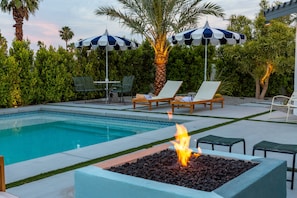 Fire pit with stunning mountain views