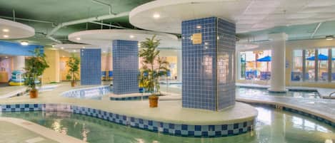 Take a break from the sun and float around the indoor lazy river for a while.