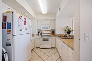 A fully stocked kitchen makes meal preparation a breeze.