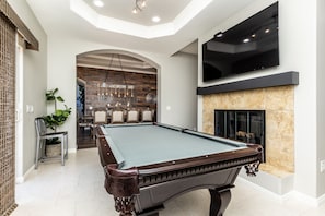 Pool Table on Backside of Entry Lounge