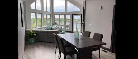 View from kitchen towards dining and living room