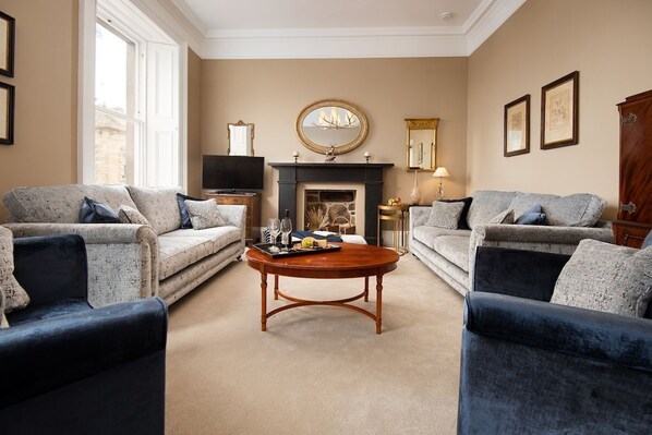The Linen House - the drawing room stying offers the right mix of comfort and grand features