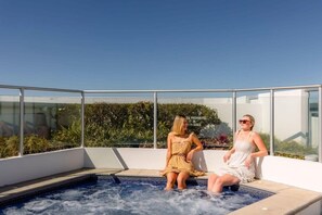 Heated rooftop spa