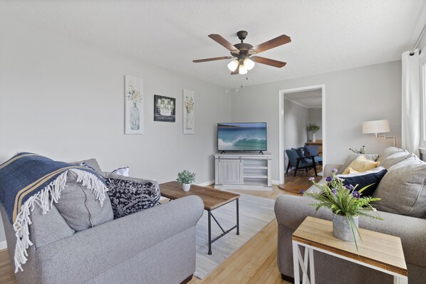Living room with smart TV