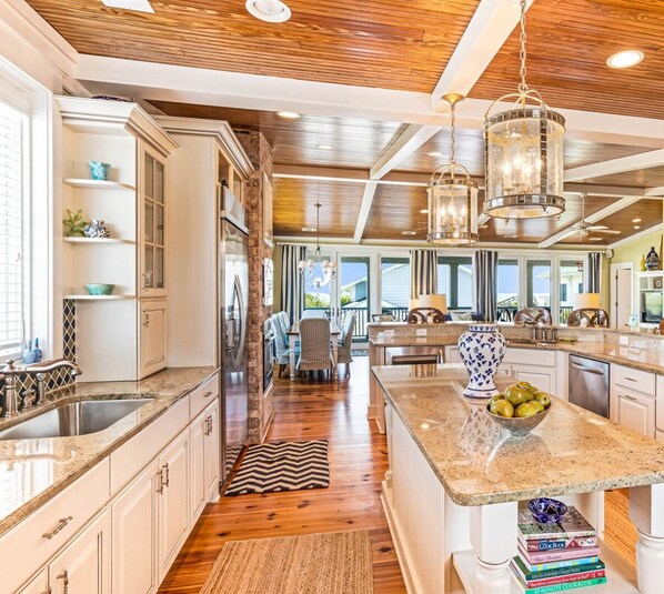 Large kitchen perfect for cooking meals on the top floor