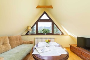 Spacious living room with full equipment. 
