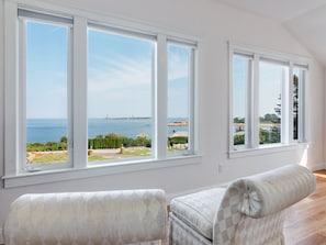 Master bedroom windows face the view
