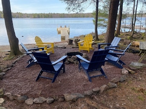 fire pit by the lake 