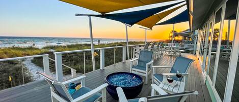 Firepit Area on Beachfront Deck