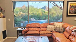 A beautiful view of Pinnacle Peak greets you as you walk through the front door