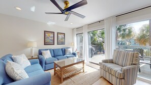 Living Room with Access to Private Deck